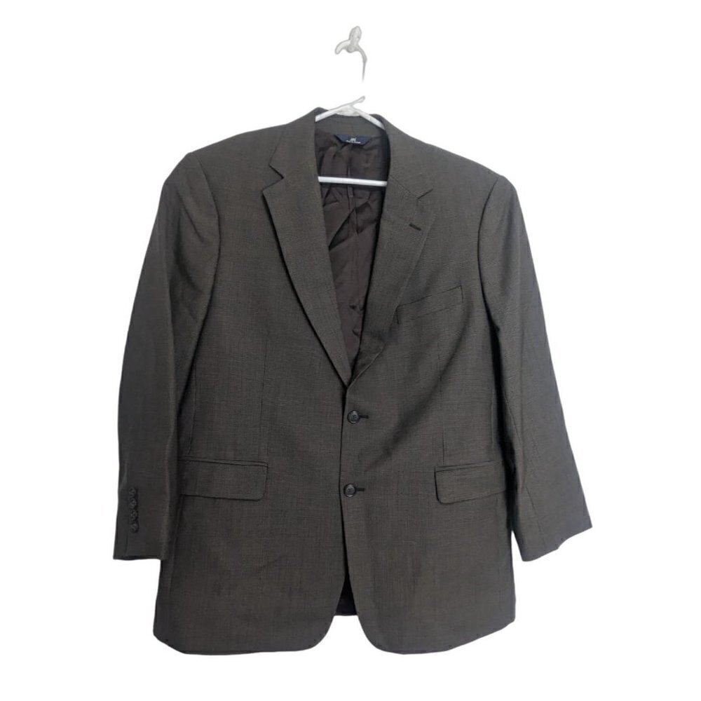 Brooks Brothers 346 Stretch Wool Men's Brown Black Houndstooth Sport Jacket 43R